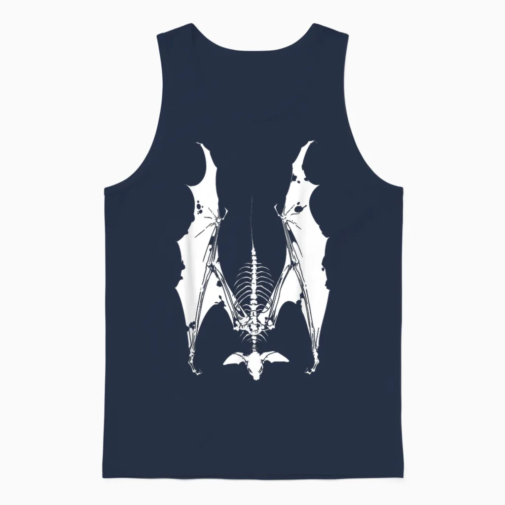 Grunge Horror Bat Pastel Goth Gothic Creepy Weirdcore Punk Unisex Tank Top in Navy