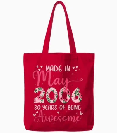 Mai 2006 Cool Cadeau Anniversaire 20 Ans Pour Filles Tote Bags - Red
