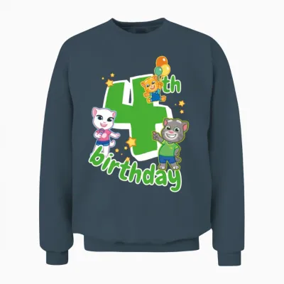 Talking Tom & Friends 4th Birthday Unisex Sweatshirt - Dark Heather