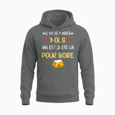 Evg Humour – He Gets Married, We Drink! Unisex Hoodie - Graphite Heather