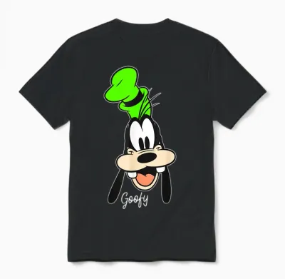 Disney Mickey and Friends Goofy Big Face Vintage Portrait Unisex T-Shirt - Black