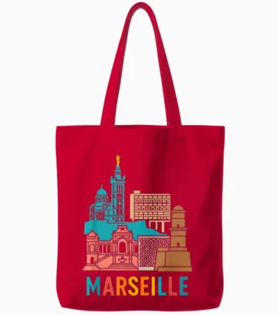 Marseille Tote Bags - Red