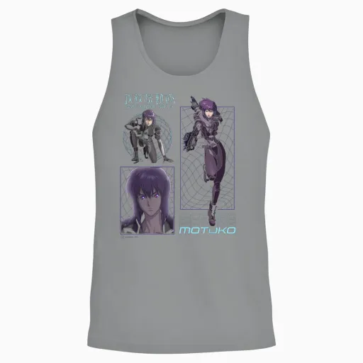 Ghost in the Shell Stand Alone Complex Motoko Schematics T-Shirt, Black, S Unisex Tank Top - Sport Grey