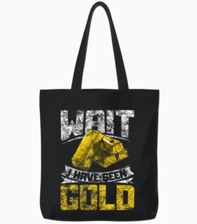 Gold Panning Gold Mining Tote Bags - Black