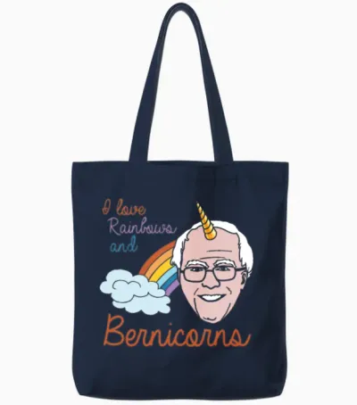 I Love Rainbows and Bernicorns Tote Bags - Navy