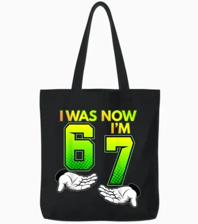 I Was 6, Now I Am 7, Children's T-Shirt, 67, Birthday Tote Bags - Black