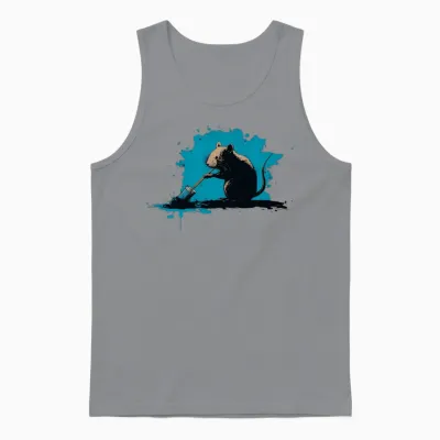 The Artist Rat in Action Unisex Tank Top - Sport Grey
