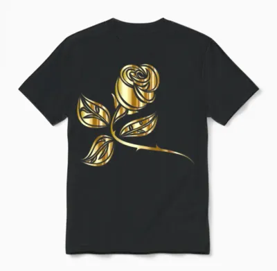 Gold Rose Unisex T-Shirt - Black