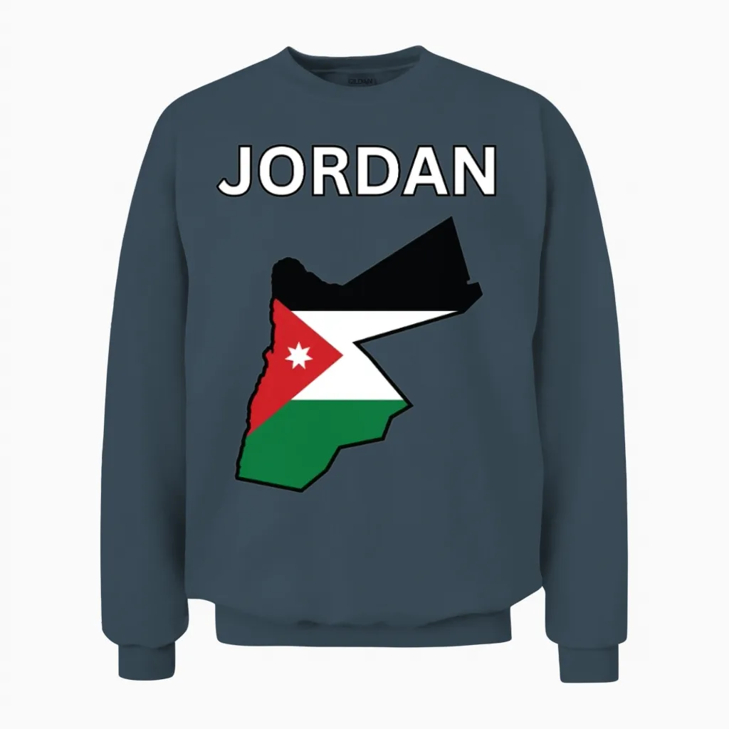 Jordan Flag Map Unisex Sweatshirt in Dark Heather