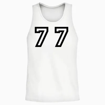 Number - 77 - Seventy Seven Unisex Tank Top - White