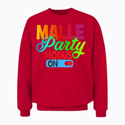 Costume Mallorca Party Malle Party Outfit Malle Accessories T-Shirt, Black Unisex Sweatshirt - Red
