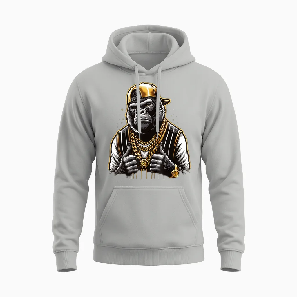 Kostüm Rapper Kinder T-Shirt, Black Unisex Hoodie in Ash