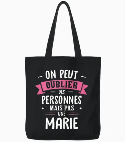 Woman Humour Girlfriend Personalized Gift Bff First Name Marie Tote Bags - Black
