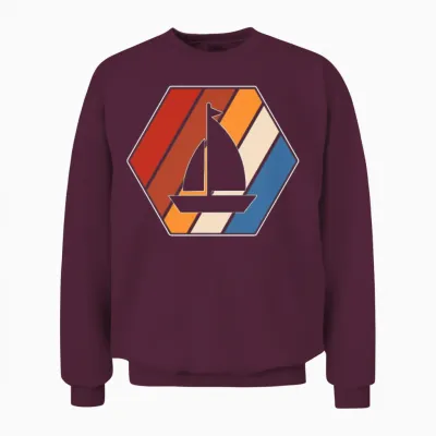 Sailing Retro Unisex Sweatshirt - Maroon