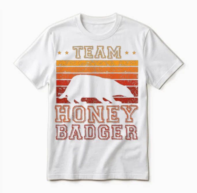 Retro Team Honey Badger Unisex T-Shirt - White