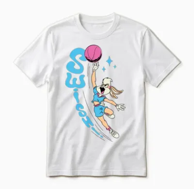 Looney Tunes Lola Bunny Swish! Basketball Design Unisex T-Shirt - White