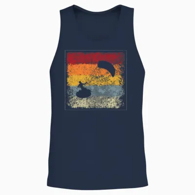 Kite Surfing Retro Unisex Tank Top - Navy