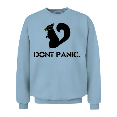 Don't Panic Squirrel Unisex Sweatshirt - Light Blue
