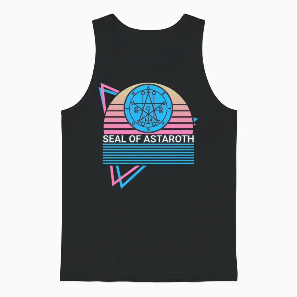 Seal of Astaroth Sigil Retro Unisex Tank Top in Black