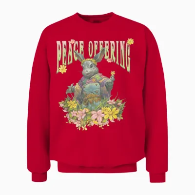 Magic: the Gathering Peace Offering Ms. Bumbleflower T-Shirt, White, S Unisex Sweatshirt - Red