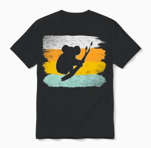 Koala Retro Unisex T-Shirt in Black