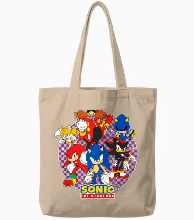 Sonic the Hedgehog Heroes & Villains Epic Portrait Tote Bags - Natural