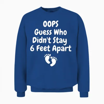 Social Distancing Funny Pregnancy Announcement Unisex Sweatshirt - Royal