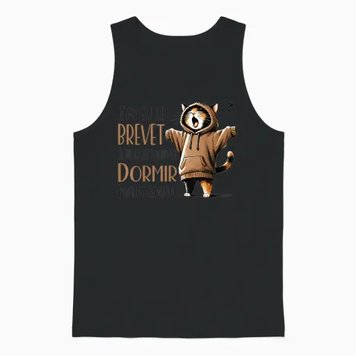College Certificate 2025 Cat Tired but Graduated Success Unisex Tank Top - Black
