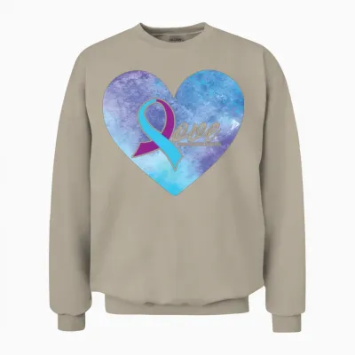 Love Heart Suicide Prevention Suicide Awareness Unisex Sweatshirt - Sand