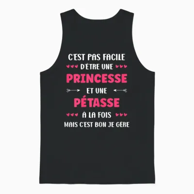 Super Surnom Pétasse Mignonne Humour Fille Princesse Pétasse Unisex Tank Top - Black