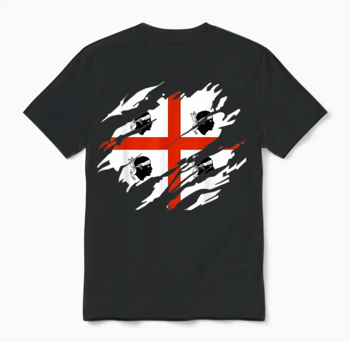 Sardinien Flagge Unisex T-Shirt in Black