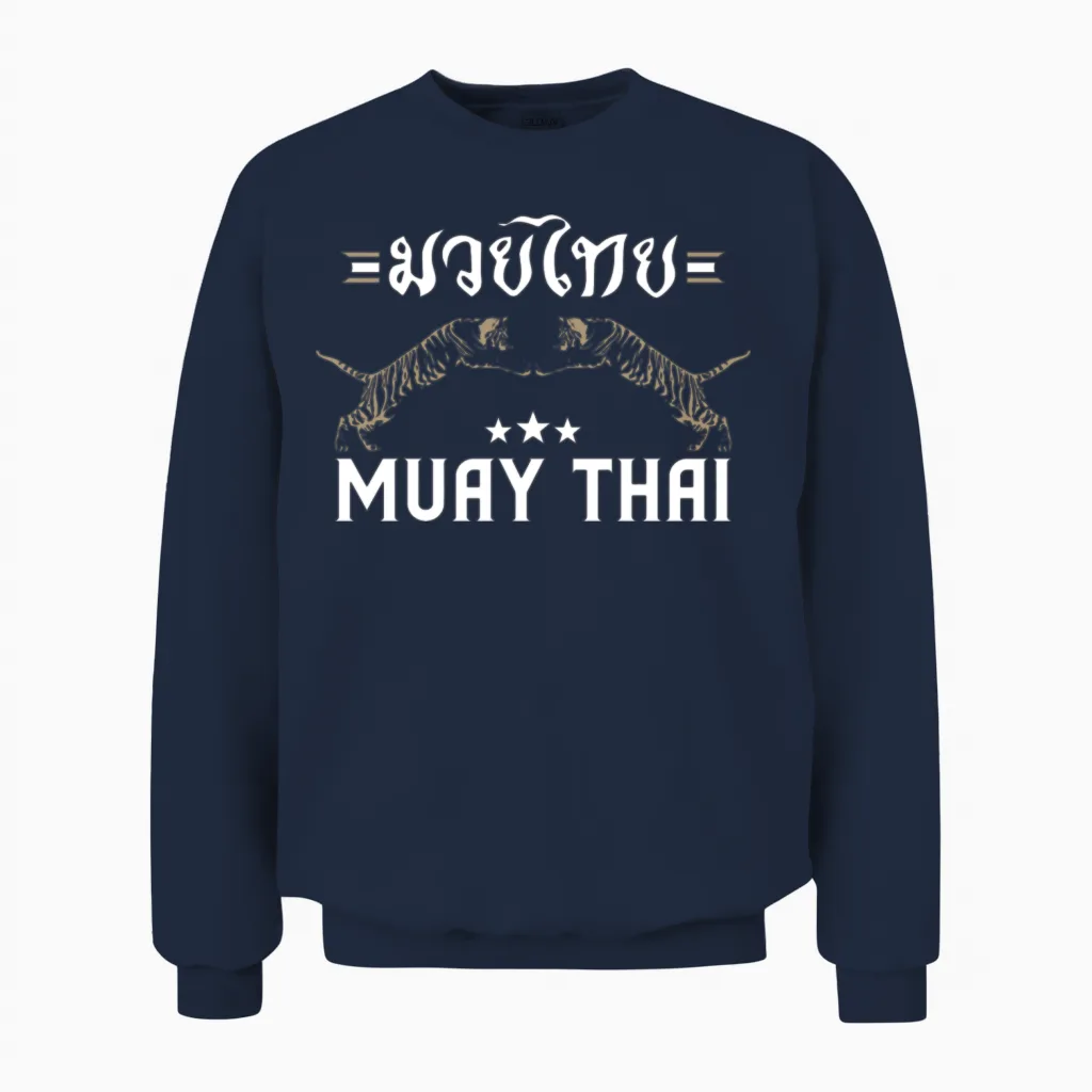 Muay Thai Thai Boxing & Mma Unisex Sweatshirt in Navy
