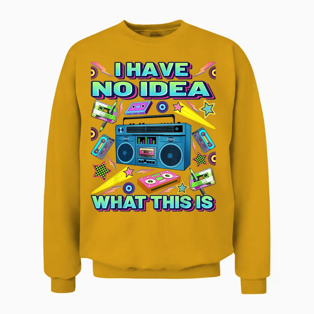 Retro 80er 90er Jahre Stil Outfits Herren Damen Kind 70er 80er 90er Jahre Outfit Unisex Sweatshirt in Gold