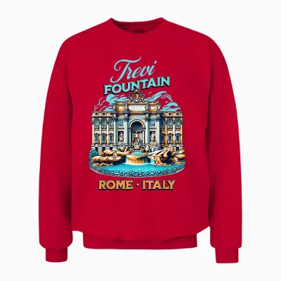 Fontaine De Trevi Rome Italie Vacances Européennes Fontana Di Trevi Unisex Sweatshirt - Red