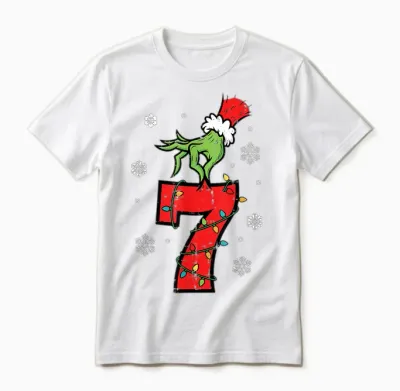 Number 7 Matching 67 Meme 6 7 Christmas Boys Unisex T-Shirt - White