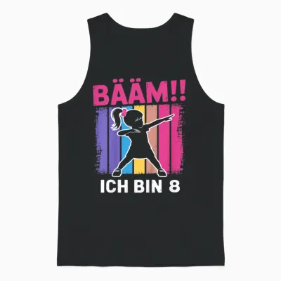 Bääm Ich Bin 8 Dabbing Mädchen 8. Geburtstag Unisex Tank Top - Black