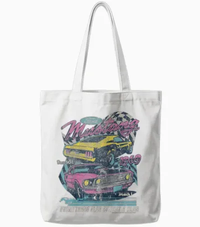 Ford - Vintage Mustang Mach 1 1969 Boss 302 Just a Blur Tote Bags - White