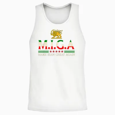 Iranian Shirt Make Iran Great Again Emblem of Iran Miga Unisex Tank Top - White