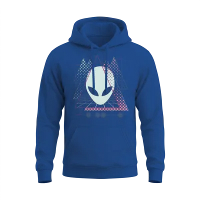 Vaporwave Alien Aesthetic Geometric Grid Scifi Spa Unisex Hoodie - Royal