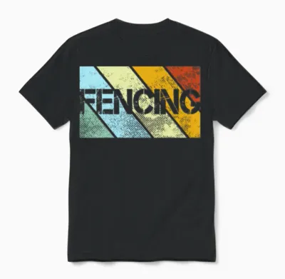 Fencing Retro Unisex T-Shirt - Black