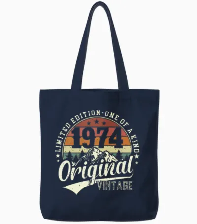 Vintage 1974 Limited Edition Tote Bags - Navy