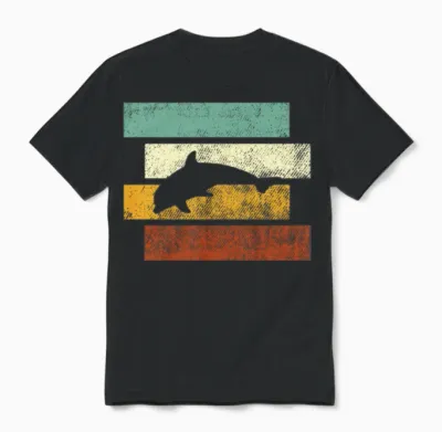 Dolphin Retro Unisex T-Shirt - Black