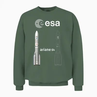 Esa Ariane 64 Booster Rocket Unisex Sweatshirt - Military Green