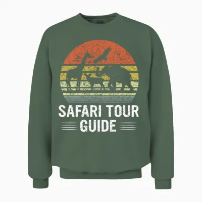 Safari Tour Guide Retro Unisex Sweatshirt - Military Green