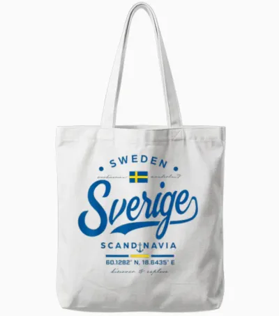 Sverige Skandinavien Schwedische Flagge Midsommar Schweden Tote Bags - White