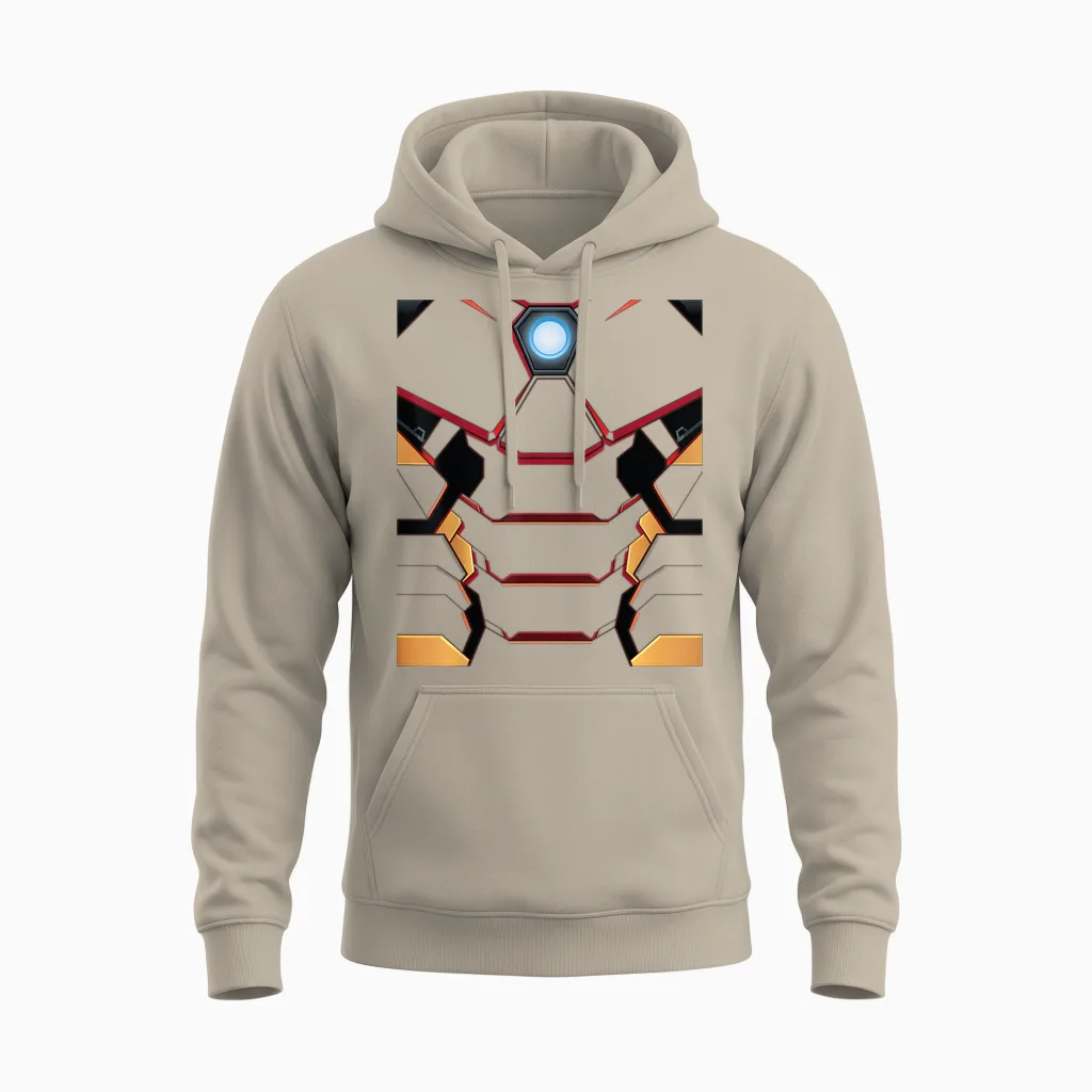 Marvel Iron Man Tony Stark T-Shirt Costume Unisex Hoodie in Sand