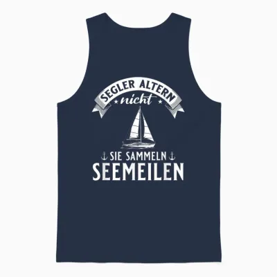 Men's T-Shirt with Sailor Age Not Ageing Boat Captain Unisex Tank Top - Navy