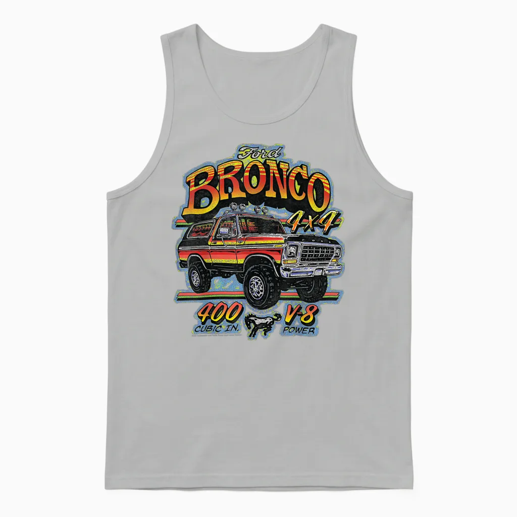 Ford Bronco 4x4 V-8 Power 400 Kubikzoll Mit Pony-Logo Unisex Tank Top in Ash