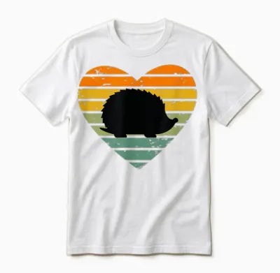 Ich Liebe Igel Retro Herz Tierfreund Igelfan Kinder Igel Unisex T-Shirt - White