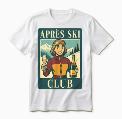 Retro Après Ski Club Ski Holiday Winter Sports Unisex T-Shirt - White